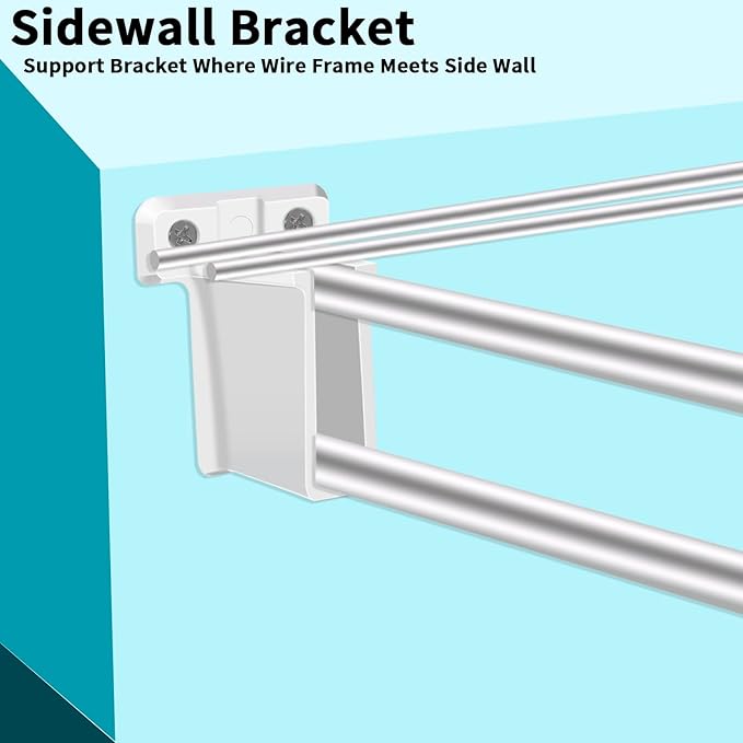12 PCS Wire Shelf End Bracket, Plastic Closet Shelves Brackets with Screws, Heavy Duty Wall Mount Brackets for Heavy Duty Corner Support Storage Shelves