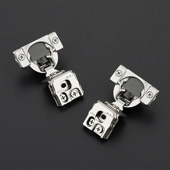 20 Pack 10 Pairs 1-5/16 inch Overlay Soft Close Hinges for Kitchen Cabinet Hinges Satin Nickel Hidden Hinges Stainless Steel Concealed Hinge self Closing
