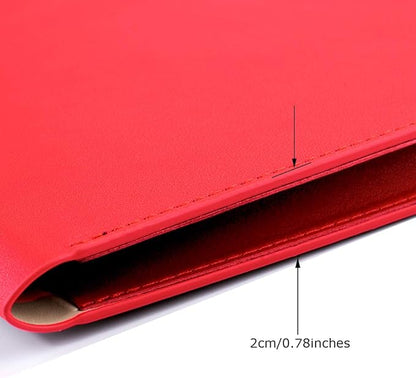 Enyuwlcm PU Leather A4 File Folder Document Holder Waterproof Portfolio Envelope Folder Case with Invisible Magnetic Closure Red