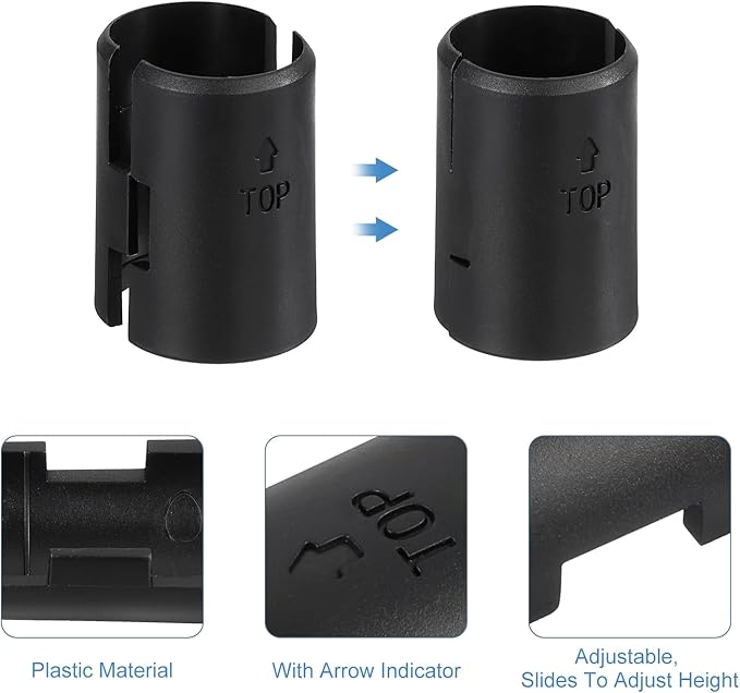 uxcell 72Pcs Wire Shelving Shelf Lock Clips, Plastic Shelving Clips for 1" Post Shelving, Shelving Sleeves Replacements for Wire Shelving System, Black