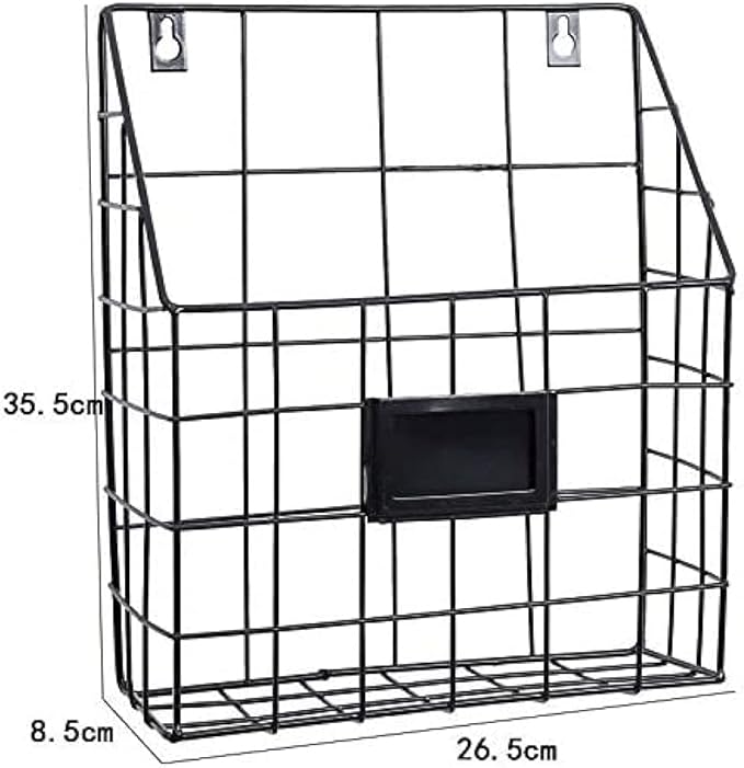 Magazine Rack Metal Magazine Rack Wall Mounted Magazine Rack for Living Room, Bathroom Or Bedroom-Nero