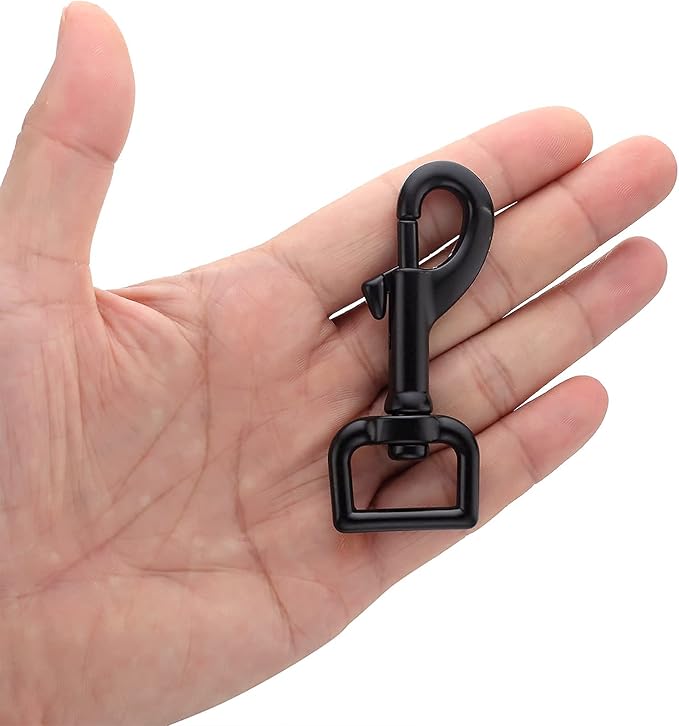 Swivel Eye Bolt Snap Hooks - Black Heavy Duty Dog Leash Clips & Clasp - 3/4" 4pcs