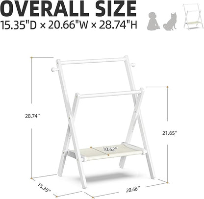 Baby Clothing Rack for Baby Shower Pets Dolls, Baby Clothes Rack with Storage Shelf & Double Rods, Toddler Clothes Rack, Mini Closet Baby Shower Rack (White)
