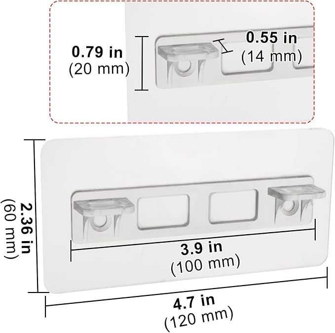 12 Pcs Punch Free Shelf Support Pegs Self Adhesive Shelves Clips No Drill Shelf Bracket Holders Pin for Kitchen Cabinet Book Shelves Closet Clapboard Layer (2-Pegs)