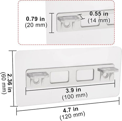 12 Pcs Punch Free Shelf Support Pegs Self Adhesive Shelves Clips No Drill Shelf Bracket Holders Pin for Kitchen Cabinet Book Shelves Closet Clapboard Layer (2-Pegs)