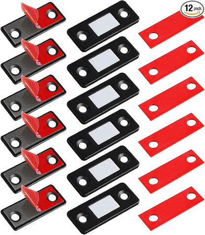 Cabinet Magnetic Catch Jiayi 6 Pack Ultra Thin Cabinet Door Magnets Stick on Drawer Magnets Cabinet Latch Magnetic Closures for Cabinets Kitchen Closet Door Closing Magnetic Door Catch Closer