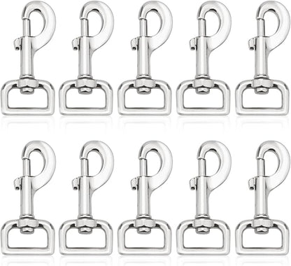 Swivel Snap Hooks Heavy Duty Dog Leash Hook Trigger Clip Clasp for Linking Pet Leash Collar, Key Chain, Dog Playpen (3-1/2" (8cm), 1", 10 Pack)