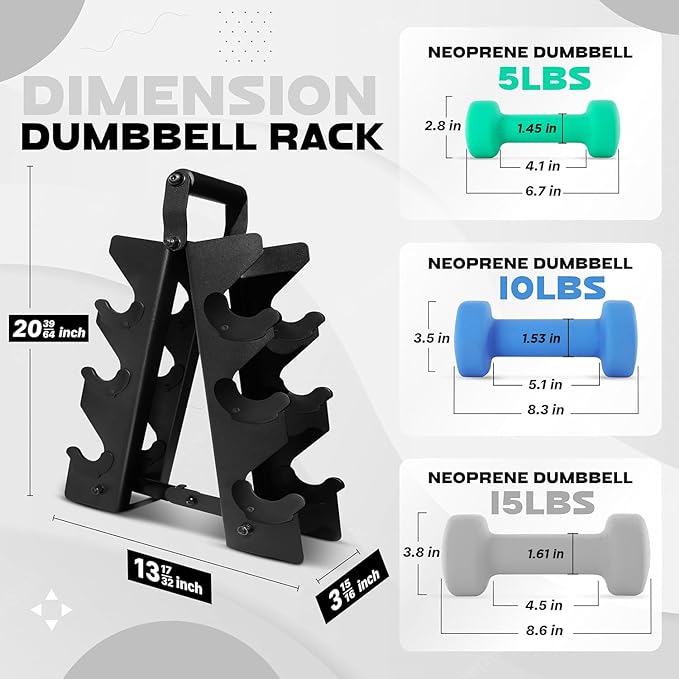 Yes4All Neoprene Coated Dumbbell Hand Weight Sets of 2 - Multiple Weight Options with 15 Colors, Anti-roll, Anti-Slip, Hexagon Shape