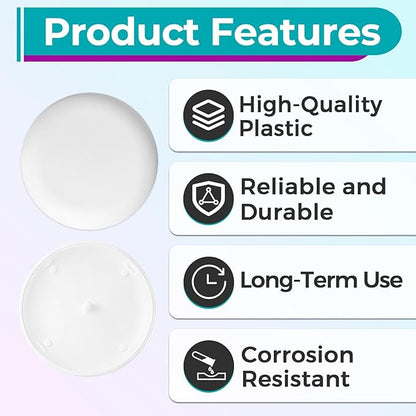 10 Set CP3540 Ceiling Cover Plate Kits - 5.38 Inch Paintable Blank Round Cover for Electrical Boxes, Includes 10 Pcs CP3540 Plates, 10 Pcs Mounting Brackets and 20P Screws