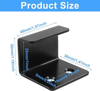 6 Pack Wall Hanger Fastener, Stainless Steel Wall Mount Brackets Hook with 25 mm Inner Width Heavy Duty Tile Hangers for Ceramic Display (Black)