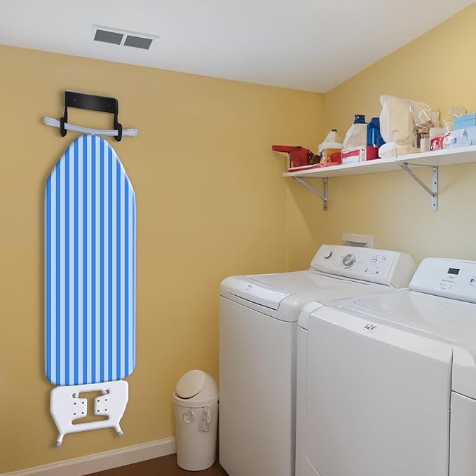 2 Pack Ironing Board Wall Mount Ironing Board Hanger Wall Mount for Laundry Rooms,Black