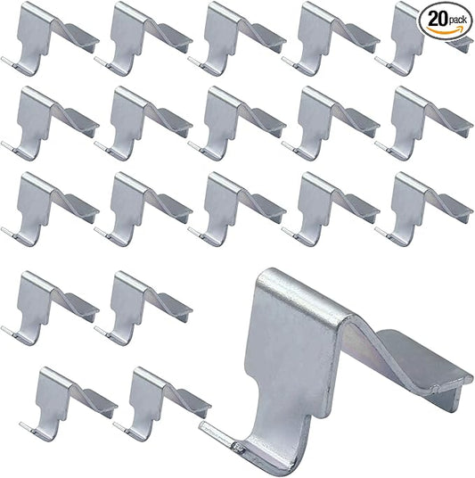 Metal Shelf Clips 20 Pcs, Silver Pilaster Shelf Brackets for Standard Pilasters, Universal Shelf Support Bracket for Metal or Wood Cabinets, Bookcases