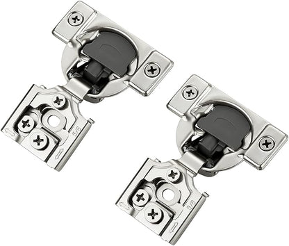 20 Pack 10 Pairs 5/8 inch Overlay Soft Close Hinges for Kitchen Cabinet Hinges Satin Nickel Hidden Hinges Stainless Steel Concealed Hinge self Closing