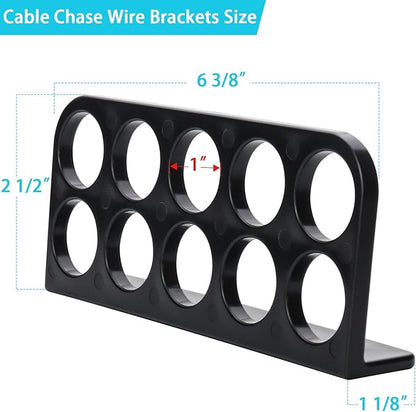 12Pack Cable Chase Wire Bracket,Cable Chase Bracket Support Organizer for NMB,Wire Stackers Keep Electrical Cord Tidy Clean&Save Time Space Labor,1" with 10-Hole Design