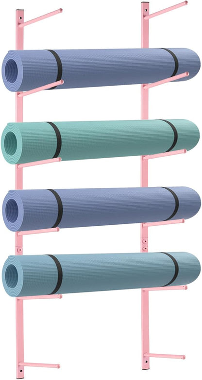 Yoga Mat Holder Wall Mount Yoga Mat Storage Holder Yoga Mat Organizer Skateboard Wall Mount for Foam Rollers Skateboard Ski Board