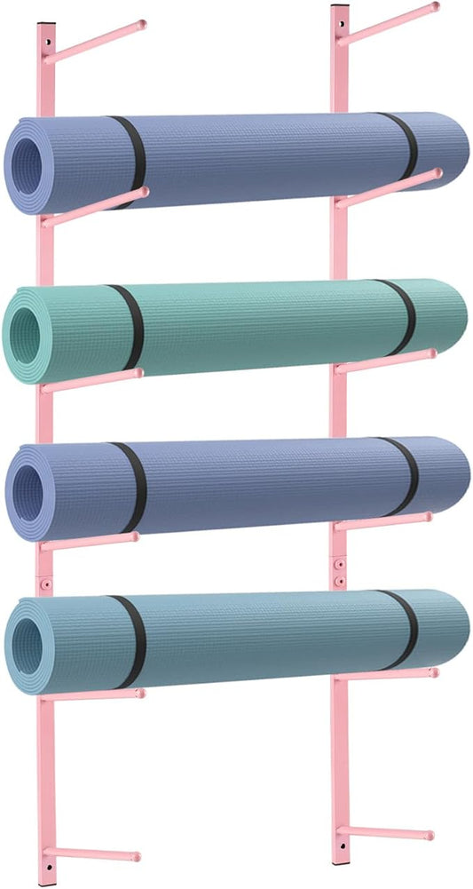 Yoga Mat Holder Wall Mount Yoga Mat Storage Holder Yoga Mat Organizer Skateboard Wall Mount for Foam Rollers Skateboard Ski Board