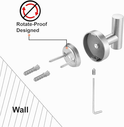 Nolimas Bathroom Towel Hooks SUS 304 Stainless Steel Coat Hook Round Clothes Towel Coat Robe Hook Cabinet Closet Door Sponges Holder for Bath Kitchen Garage Hotel,Wall Mounted, Brushed Nickel,6Pack