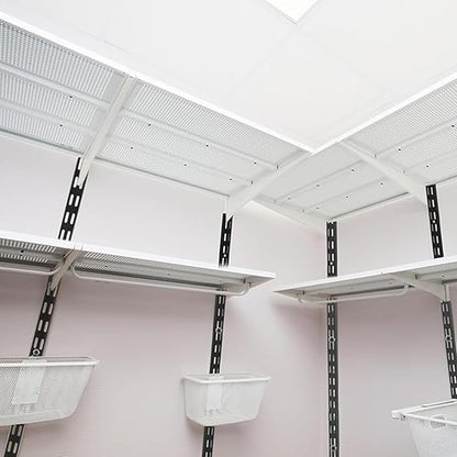 12 Pack 25 Inch Dual Track Upright Wall Shelving System Shelf Bracket Twin Slot Shelf Rail Twin Track Upright Heavy Duty Support System for Pantries, Linen Closets, Laundry Rooms (Black)