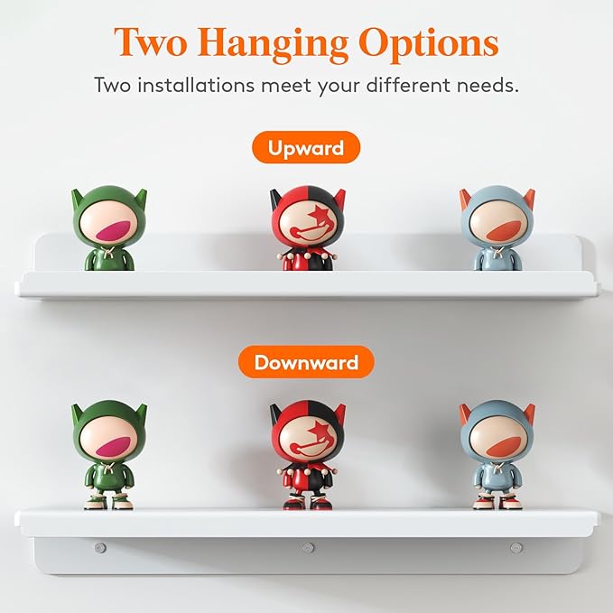 Lifewit Floating Shelves for Bathroom, 15" Clear Wall Organizer for Makeup, Perfume, Figures, Photo, Decor Shelf for Nursery, Living Room, Bedroom, Kitchen, Over Toilet Storage Rack, White, 10 Pack