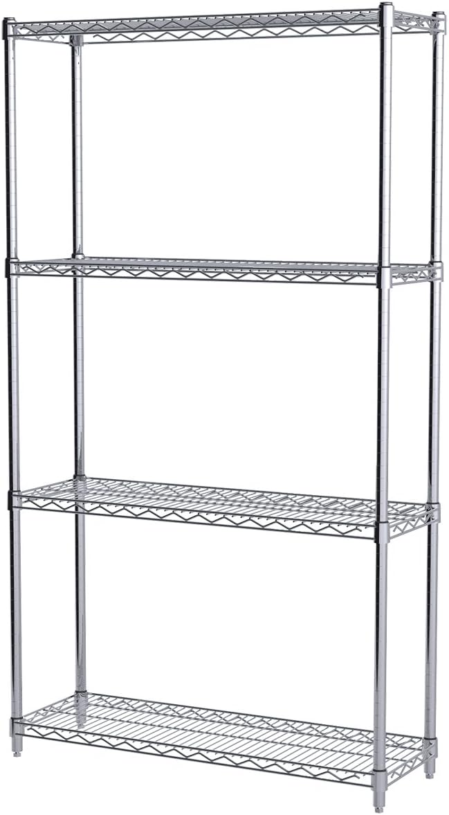 Akro-Mils AWP63UPRIGHT 63-Inch NSF Certified Industrial Grade Chrome Wire Shelf System Upright Leg Post Poles, (4 Pack)