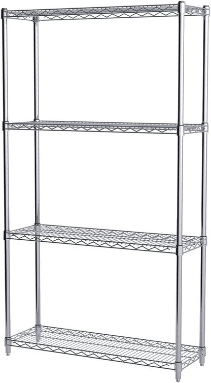 Akro-Mils AWP63UPRIGHT 63-Inch NSF Certified Industrial Grade Chrome Wire Shelf System Upright Leg Post Poles, (4 Pack)