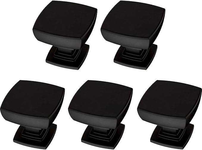 Franklin Brass Parow (5-Pack) Cabinet Knobs | Matte Black Handles for Dresser Furniture Drawers/Kitchen/Door/Bathroom | 1-1/8" P29542Z-FB-B1
