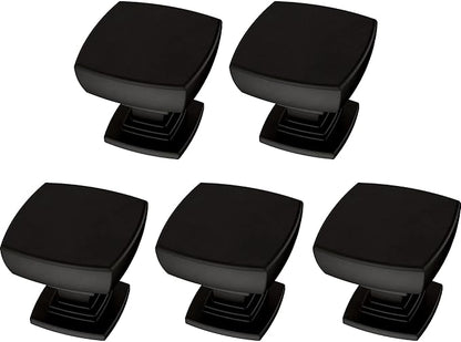 Franklin Brass Parow (5-Pack) Cabinet Knobs | Matte Black Handles for Dresser Furniture Drawers/Kitchen/Door/Bathroom | 1-1/8" P29542Z-FB-B1