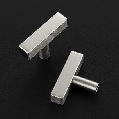 1 Pack Silver Cabinet Knobs - Sqaure Bar Cabinet Pulls Brushed Nickel Knobs for Kitchen Cabinet Drawer Stainless Steel Dresser Knobs for Cabinet Hardware 2in Length Single Hole
