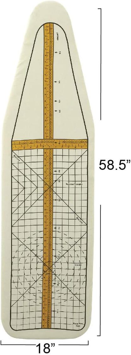 Household Essentials Deluxe Ironing Board Replacement Pad and Cover, Sewing Guide Pattern, Cream
