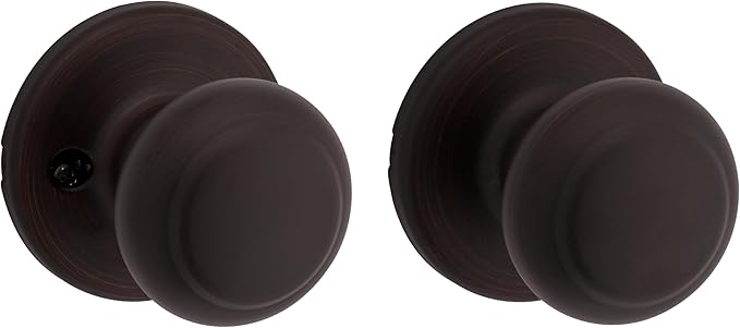 Kwikset Cove Interior Passage Door Knob, Handle for Closet and Hallway Doors, Non-Locking Doorknob, Venetian Bronze (Pack of 4)