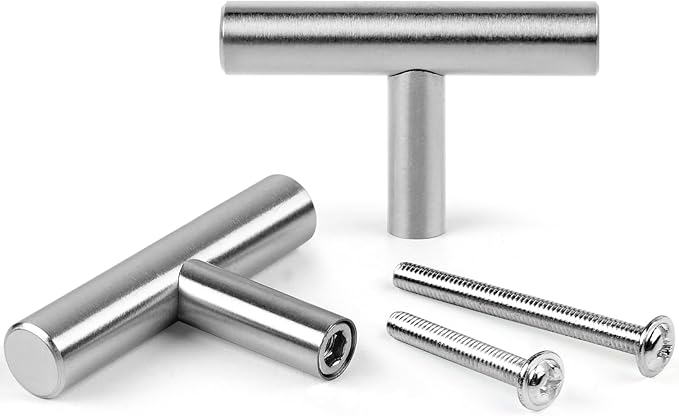 Romeda 12 Pack Silver Cabinet Knobs, 2in Single Hole Cabinet Hardware with Screws 1in & 1.5in, Drawer Pulls (Silver) for Kitchen Bedroom Bathroom Furniture