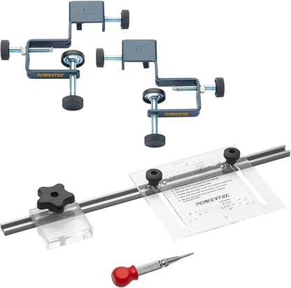 POWERTEC 72223 Cabinet Hardware Jig w/Drawer Front Installation Clamps Kit, Precision Marking System and Drawer Face Clamp for Installing Pulls, Knobs, Handles on Cabinet & Drawer
