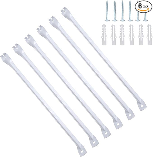 6 Pcs Support Brackets for Wire Shelving, 17 inches Closet Wire Shelf Brackets with Anchors and Pins for Installation