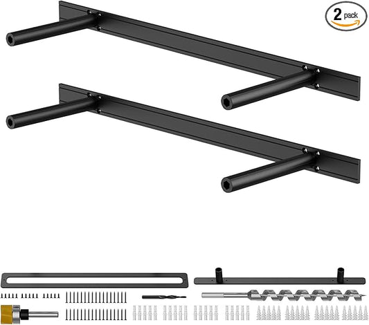 Floating Shelf Bracket Heavy Duty Shelving Brackets,Decorative Floating Shelf Hardware Black,Hidden Metal Shelf Support Bracket Heavy Duty Floating Mantel Bracket,200lbs(22X6X1.2-Metal Jig)