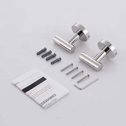 KES SUS 304 Stainless Steel Coat Hook Towel Robe Clothes Hook for Bath Kitchen Garage Heavy Duty Wall Mounted, Polished Finish 2 Pack, A2164-P2