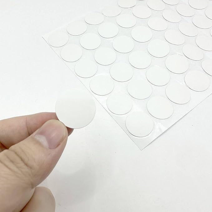 3 Sheets 290 Pcs Screw Hole Cover Stickers, 12 mm/15 mm/21 mm White Screw Covers Self-Adhesive Caps Wood Stickers for Furniture (White)