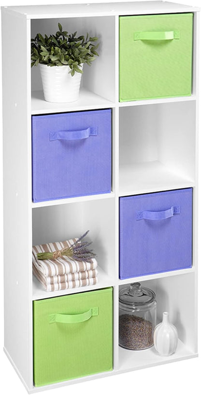 ClosetMaid Cubeicals 8 Cube Storage Shelf Organizer Bookshelf, Stackable, Vertical or Horizontal, Easy Assembly, Wood, White Finish