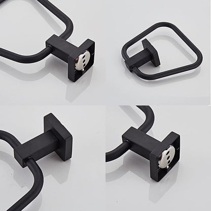 Matte Black Towel Ring for Bathroom 2 Pack, Kitchen Bath Towel Holder Hangers Wall Mount Heavy Duty Stainless Steel