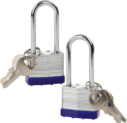 SEPOX® 4PCS Heavy Duty Padlock Keyed Alike, 2-3/8" Extra Long Shackle, 40MM 1-9/16" Laminated Steel Lock Body, Ideal for Gym Locker, Sheds, Gate, Warehouse, Tool Box, Hasp (4 Keys Same) (2Pack of 2)