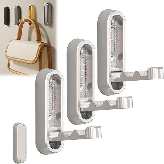 Heavy Duty Wall Hooks - 3pcs Silver Metal, 100% Metal, Modern Style, Suitable for Smooth Surfaces, Ideal for Coat, Towel, Bathroom, Wall Mount