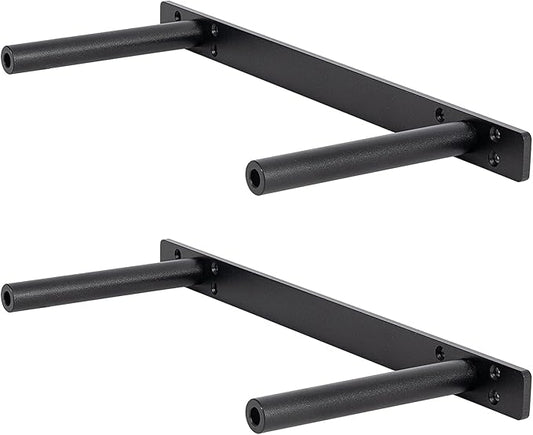 Floating Shelf Bracket ,Hidden Shelf Brackets (2 Pcs Additional Brackets 16 Inch -NO Kits), Matte Black