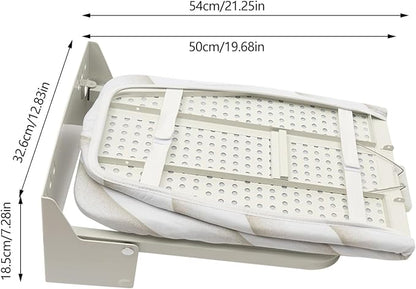 Wall Mounted Ironing Board, Foldable Iron Board with Heat Resistant Cover in Wall White Foldable Ironing Board Space Saving for Home Laundry Room