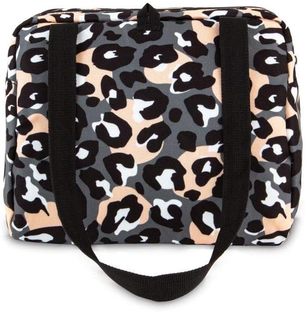 PackIt Freezable Hampton Lunch Bag, Wild Leopard Gray, Built with EcoFreeze Technology, Collapsible, Reusable, Zip Closure with Front Pocket and Shoulder Straps, Perfect for Tweens and Adults