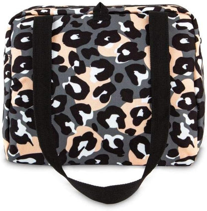 PackIt Freezable Hampton Lunch Bag, Wild Leopard Gray, Built with EcoFreeze Technology, Collapsible, Reusable, Zip Closure with Front Pocket and Shoulder Straps, Perfect for Tweens and Adults
