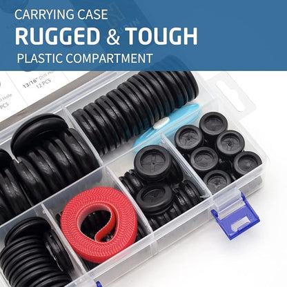 Vrupin 66Pcs Rubber Grommet Assorted Kit, Drill Hole Firewall Hole Plugs Wire Protection, 6 Sizes 1-13/16" 1-1/2" 1" 7/8" 5/8" 3/16"