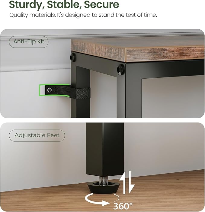 78.7" Behind Couch Table with Fast Charging Station, 7.1" Narrow Skinny Sofa Table with 2 Power Outlets, 2 USB-A, USB-C for Console Entryway, Rustic Brown