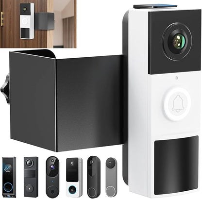 Anti-Theft Doorbell Mount No Drill Compatible with Tapo/Orbitell/Eufy/Aosu Video Doorbell, Universal Doorbell Camera Mount, Adjustable Mounting Bracket Holder Accessories for Apartment Rentals Mount