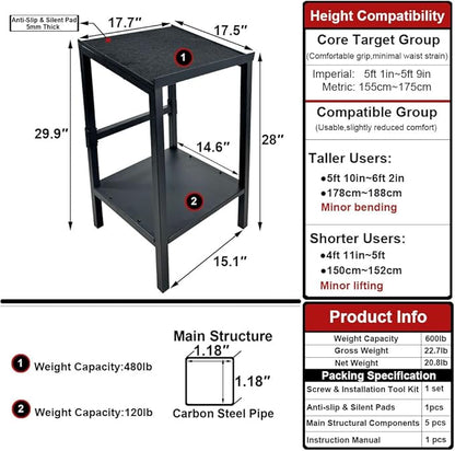 Commercial Heavy Duty Adjustable Dumbbell Stand & Kettlebell Stand, Adjustable Dumbbell Weight Rack, Kettlebell Storage Rack, Weight Rack for Garage/Home Gym/Commercial with Non-Slip Base, Anti-Tip Safety & Space-Saving Design, Weight Capacity 500/600/...