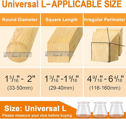 32 Pcs VIUME Chair Leg Floor Protectors for Hardwood Floors Silicone Covers to Protect Wood Tile Floors Scratches Felt Pads Furniture Leg Caps Reduce Noise (Fit:1.3"-2")