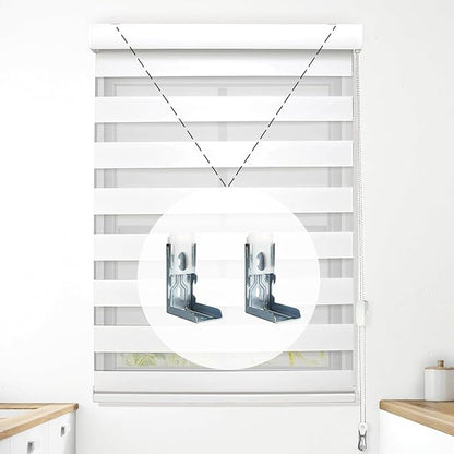 4 Pack Zebra Shades Mounting Brackets, Window Treatment Repair Kit - Heavy Duty Metal Blinds Bracket Support for 1-1/2"(38mm) Zebra Shades and Blinds